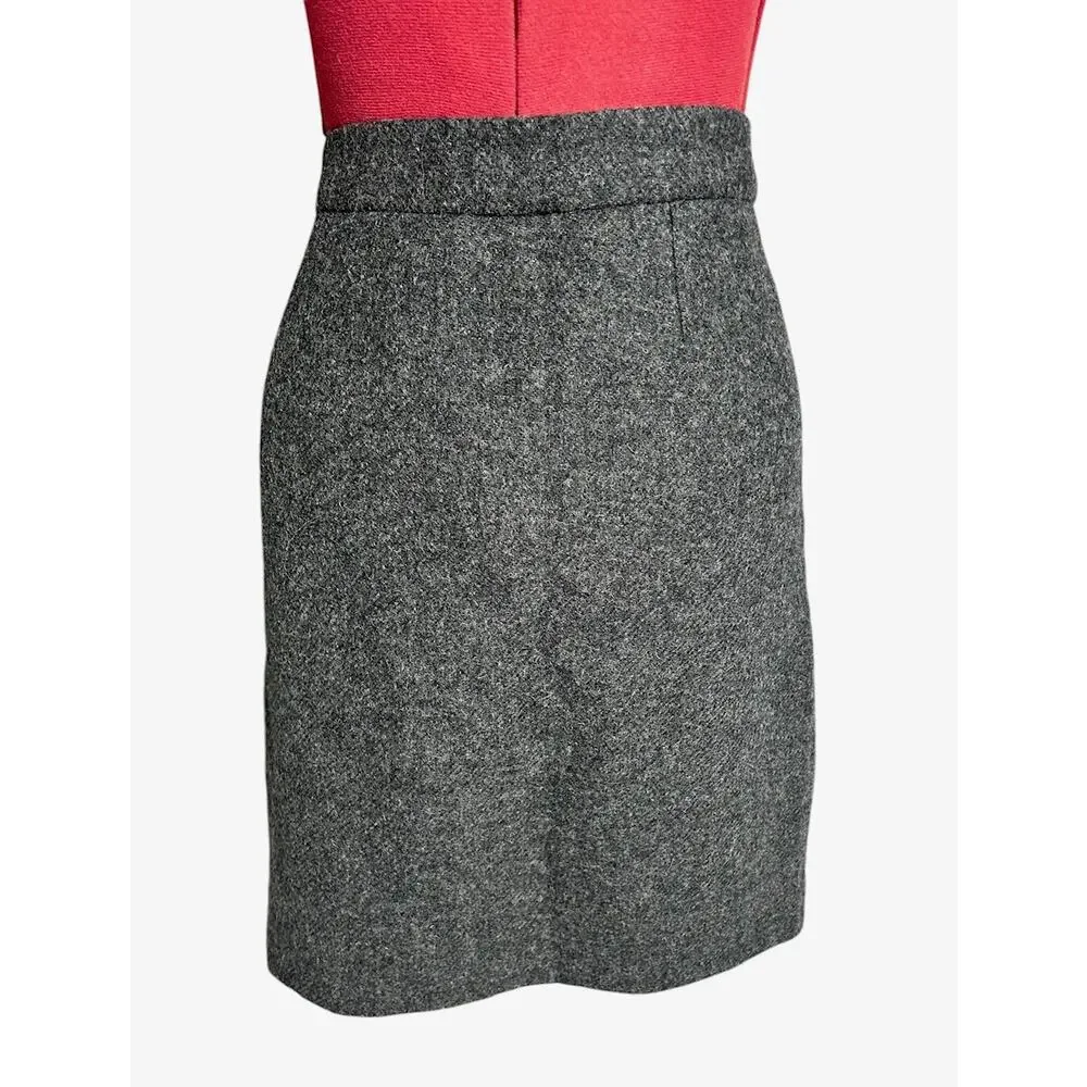 Boden Women’s Size 10‎ L 100% Wool Grey Fully Lined Knee Length Academia Skirt